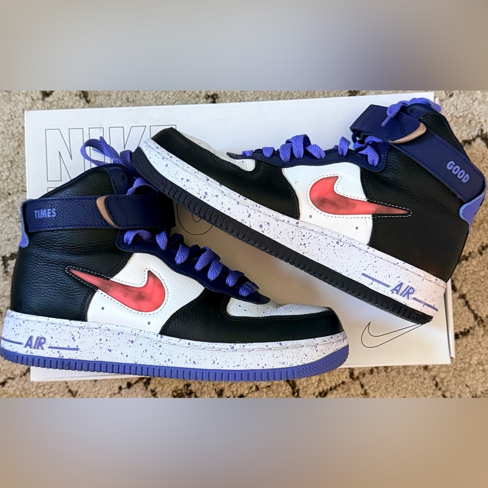 CUSTOM NIKE BY YOU AIR FORCE 1 HIGH TOPS, WOMENS, 8.5